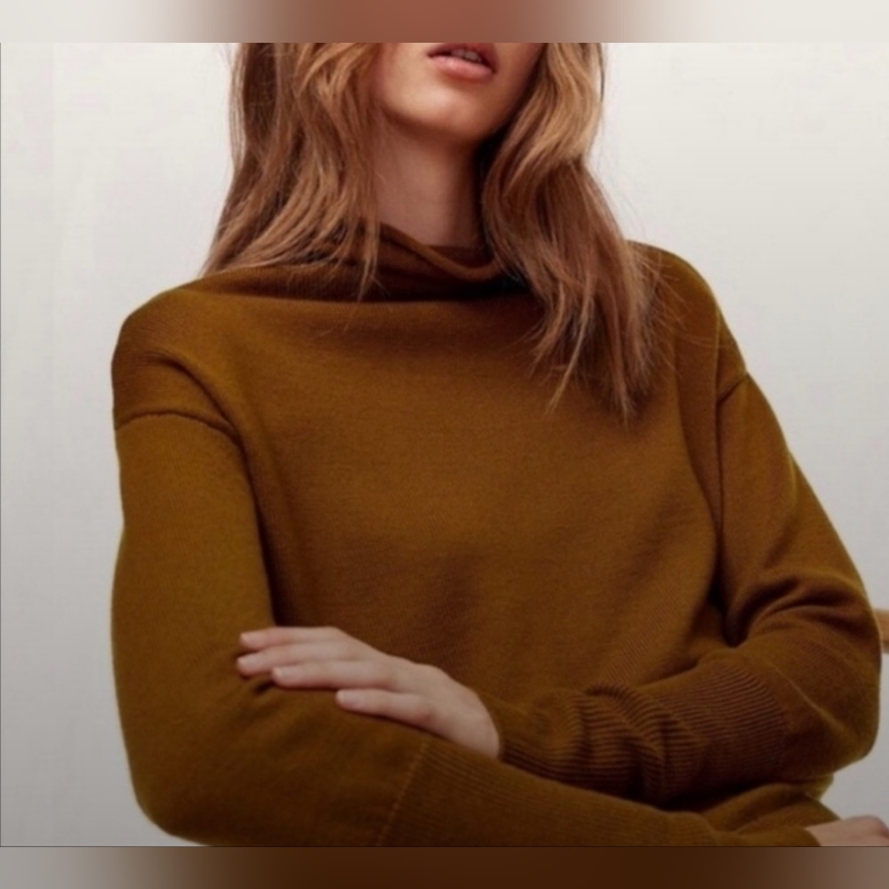 SOLD Wilfred 100% Merino Wool sweater "Cyperie" mock turtleneck xs Aritzia - Picture 5 of 8